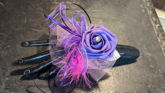 Artificial Keepsake Purple Rose Corsage Purple